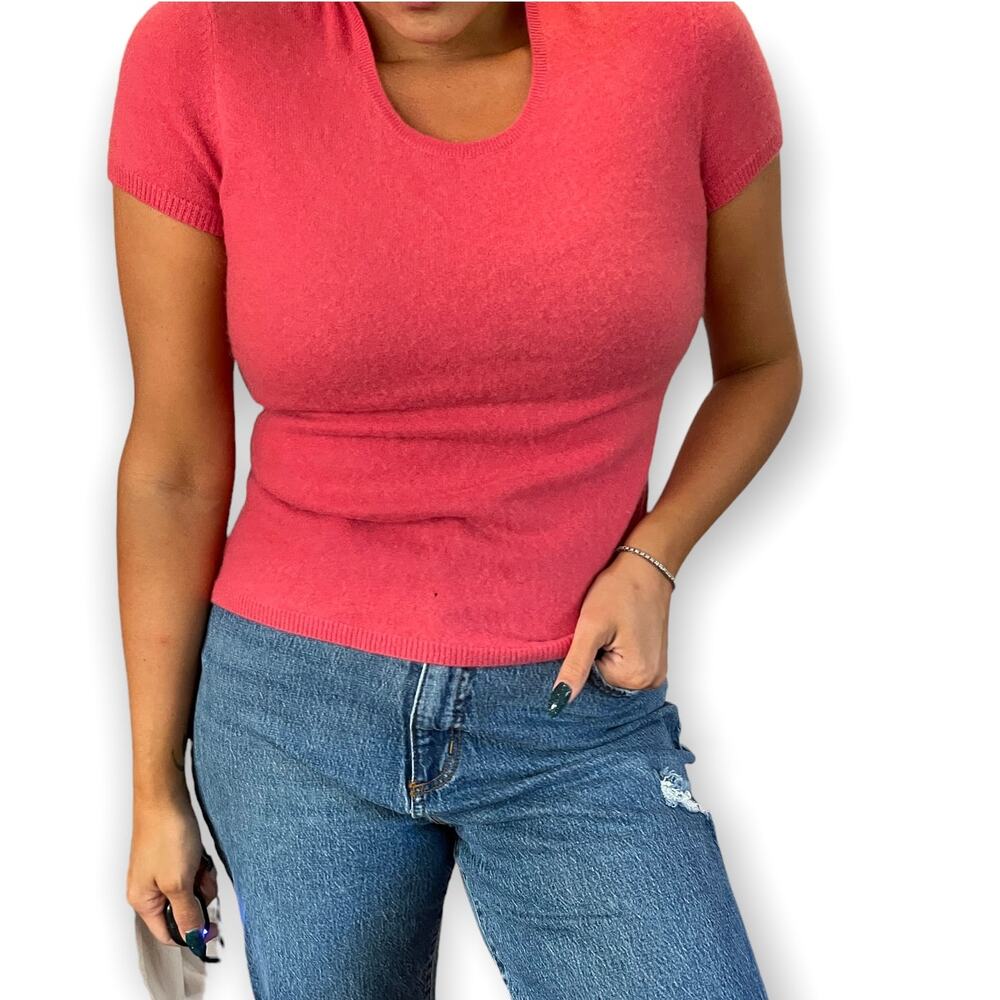 Pink Short Sleeved Cashmere Sweater
